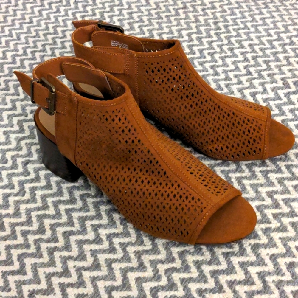 Brown wedge sandals